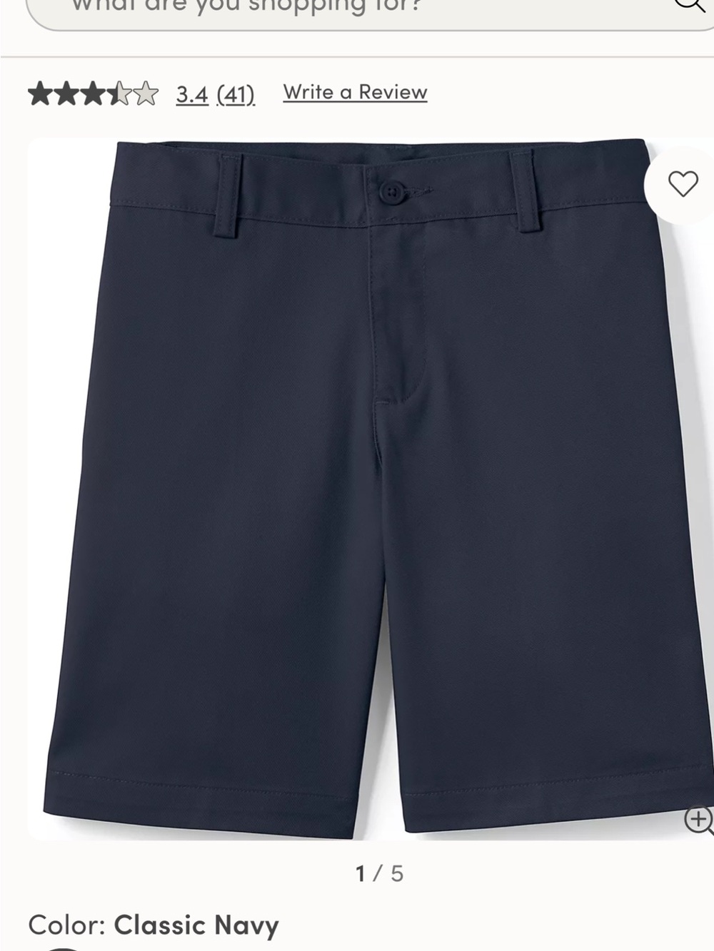 Lands' End Classic Navy Boys' Shorts Size 18 SLIM